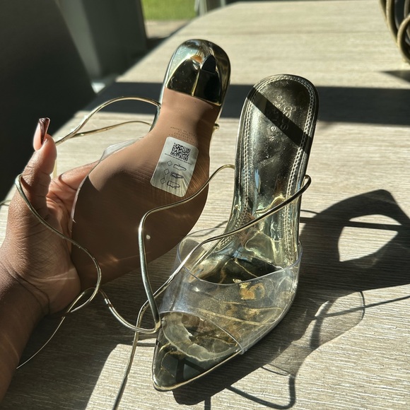 ASOS Design Notify pointed insole heeled sandals size 7 lace up heels - Picture 2 of 3